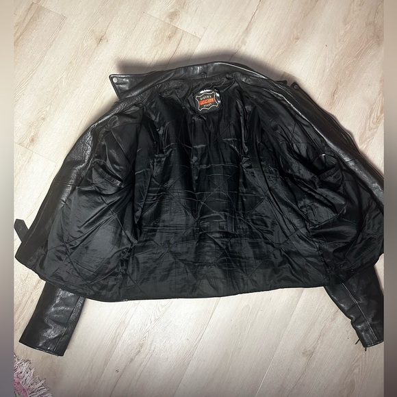 Vintage BIKER’S LEATHER STUFF Men’s Black  Moto Jacket 52” Chest (2XL) - Picture 5 of 13